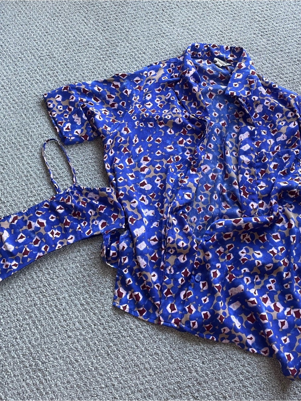 Button-up + bralette matching set